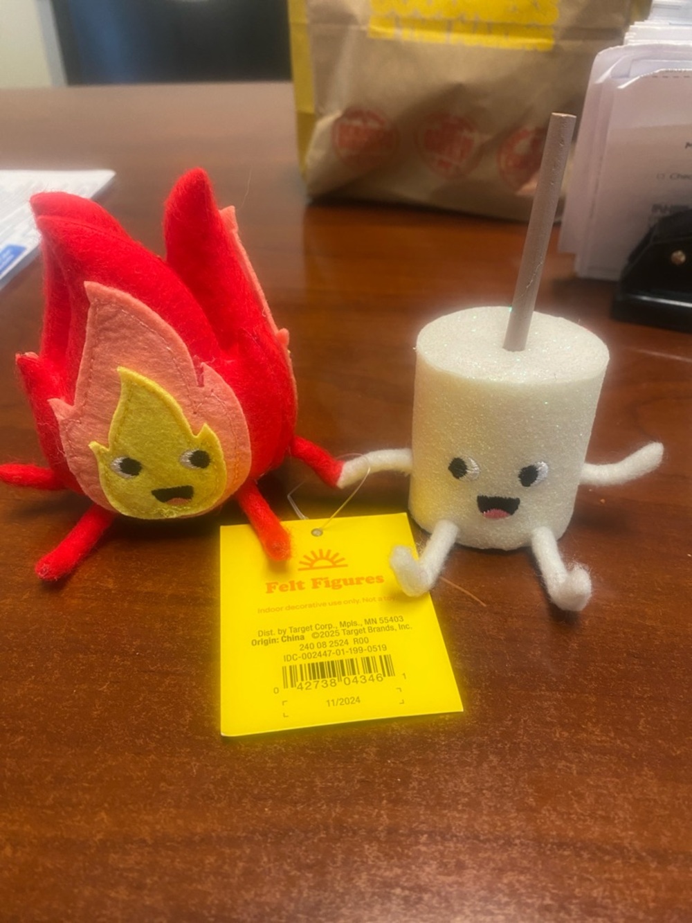 Target Felt Figures Plush Flame and Marshmallow Set - Red & White